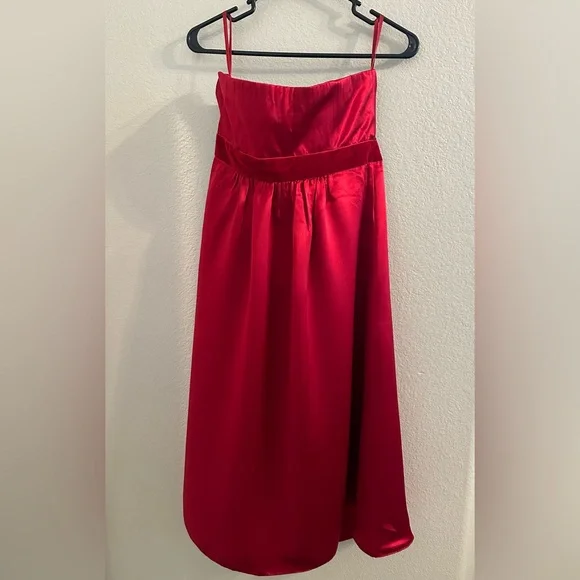 strapless open back dress Gorgeous Pre-Fall 2010 Yves Saint Laurent by Stefano Pilati Red Bias C   Shrimpton Couture